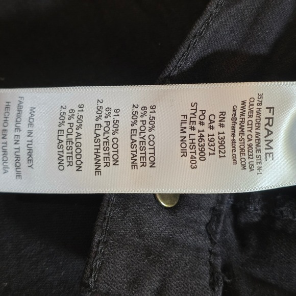 FRAME Women's 27 Black Le High Straight Jeans Film Noir Modern Minimalist - Picture 5 of 8